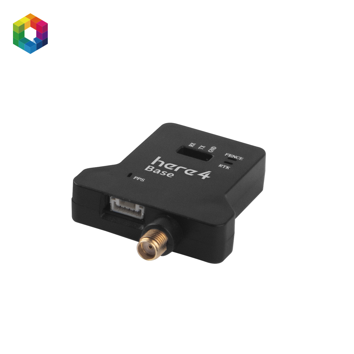 "Here4 Base RTK module with UAVCAN and UART ports for GNSS correction output"